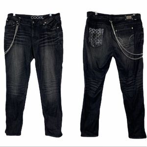 Coogi Black Chain Jeans Size 18